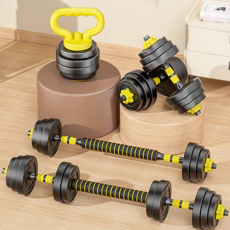 华亚（HUAYA） 哑铃男士杠铃套装可调节环保包胶手铃亚玲家用运动锻炼健身器材 20公斤（左右各10kg）+连接杆